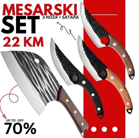 Kuharski set od 3 noza + SATARA