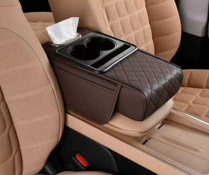 Auto naslon za ruku sa memorijskom penom – držač za čašu i telefon