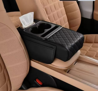 Auto naslon za ruku sa memorijskom penom – držač za čašu i telefon