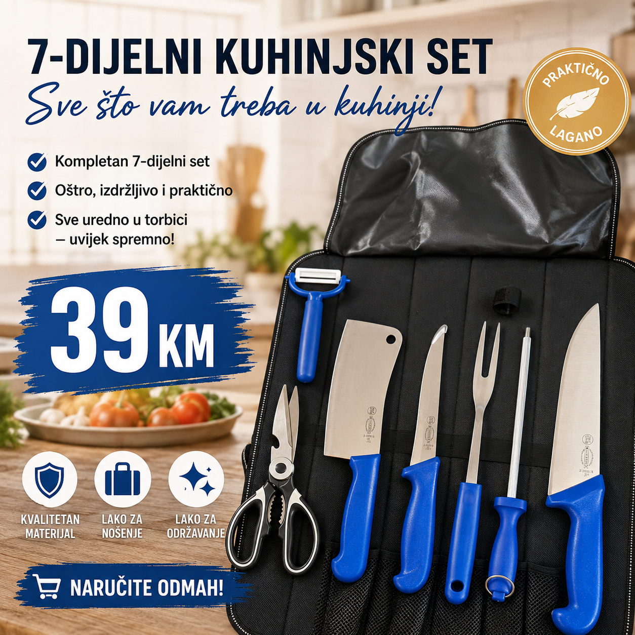 7 delovi set nozevi