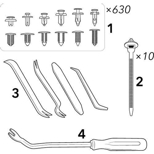 Tacker PRO - Set od 630 kopči za automobile i pribora