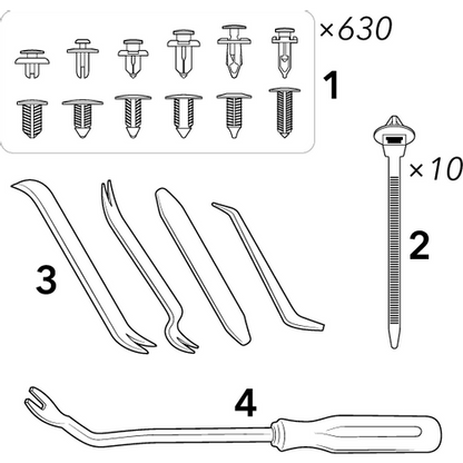 Tacker PRO - Set od 630 kopči za automobile i pribora